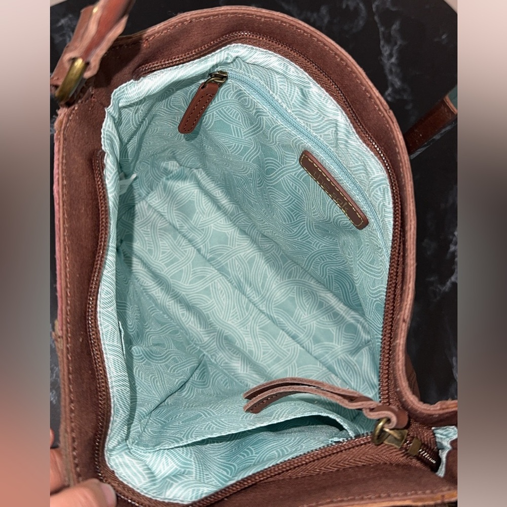 The SAK Brown Shoulder Bag Tote Multi-Patchwork Stud Indio Leather AUTHENTIC - Picture 6 of 13